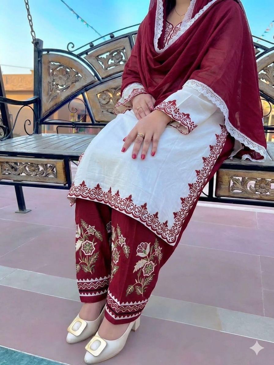 Cotton contrast suits