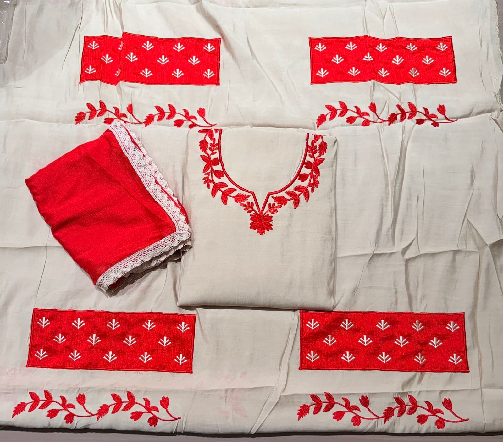 red skin embroidery
