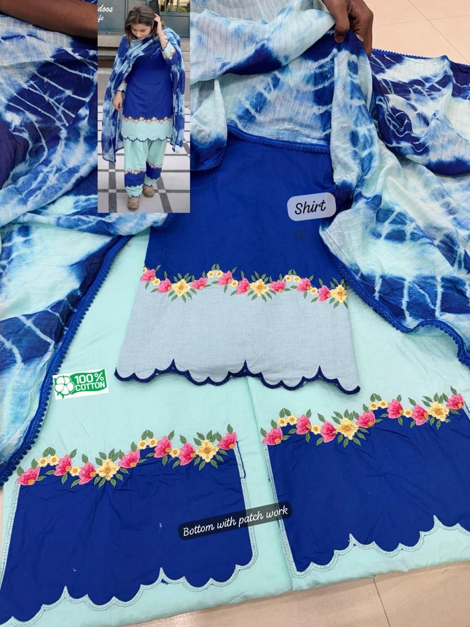 ROYAL BLUE EMBROIDERED