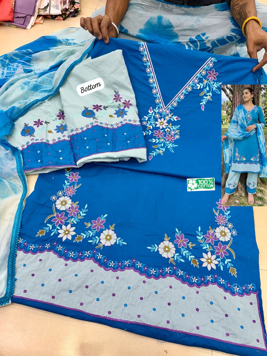 Royal contrast suit