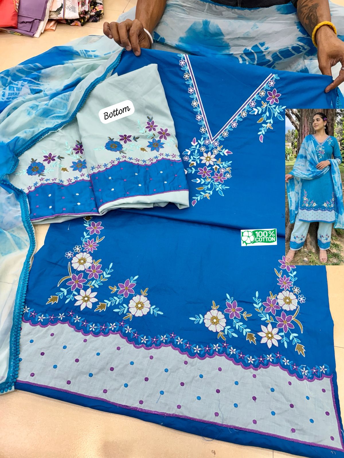 Royal contrast suit