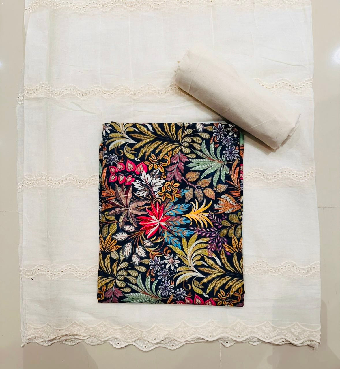 COTTON PRINT WITH CHICKANKARI