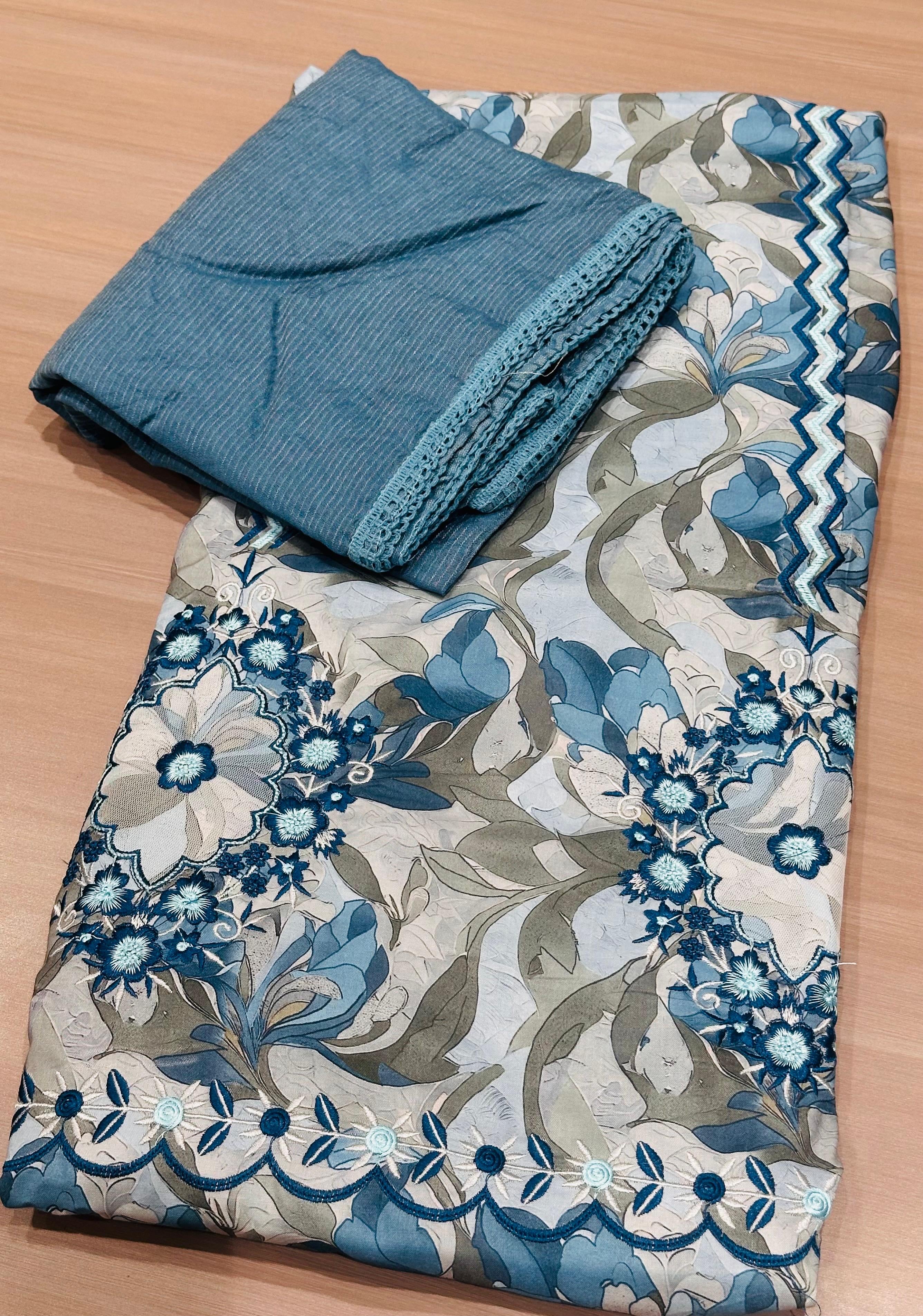 EMBROIDERY ON PRINT SUITS