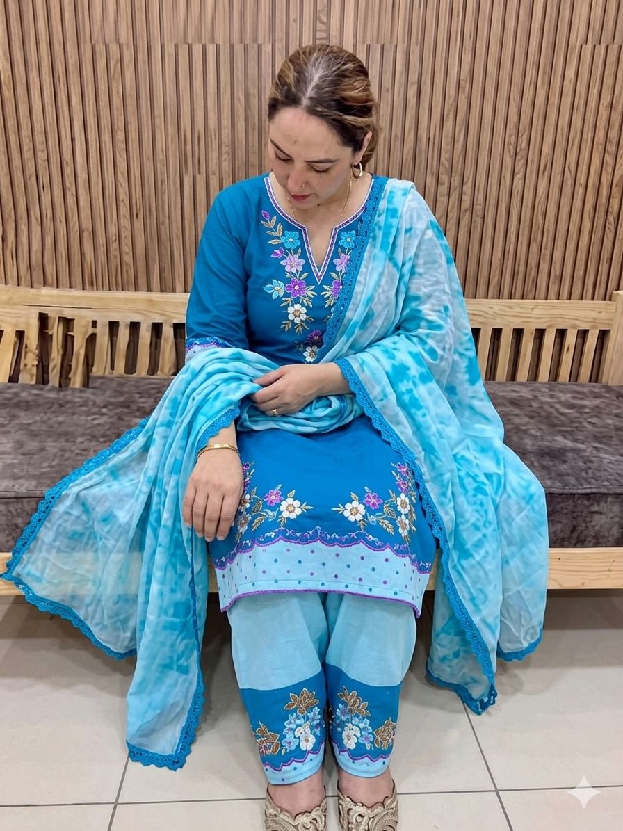 Royal contrast suit