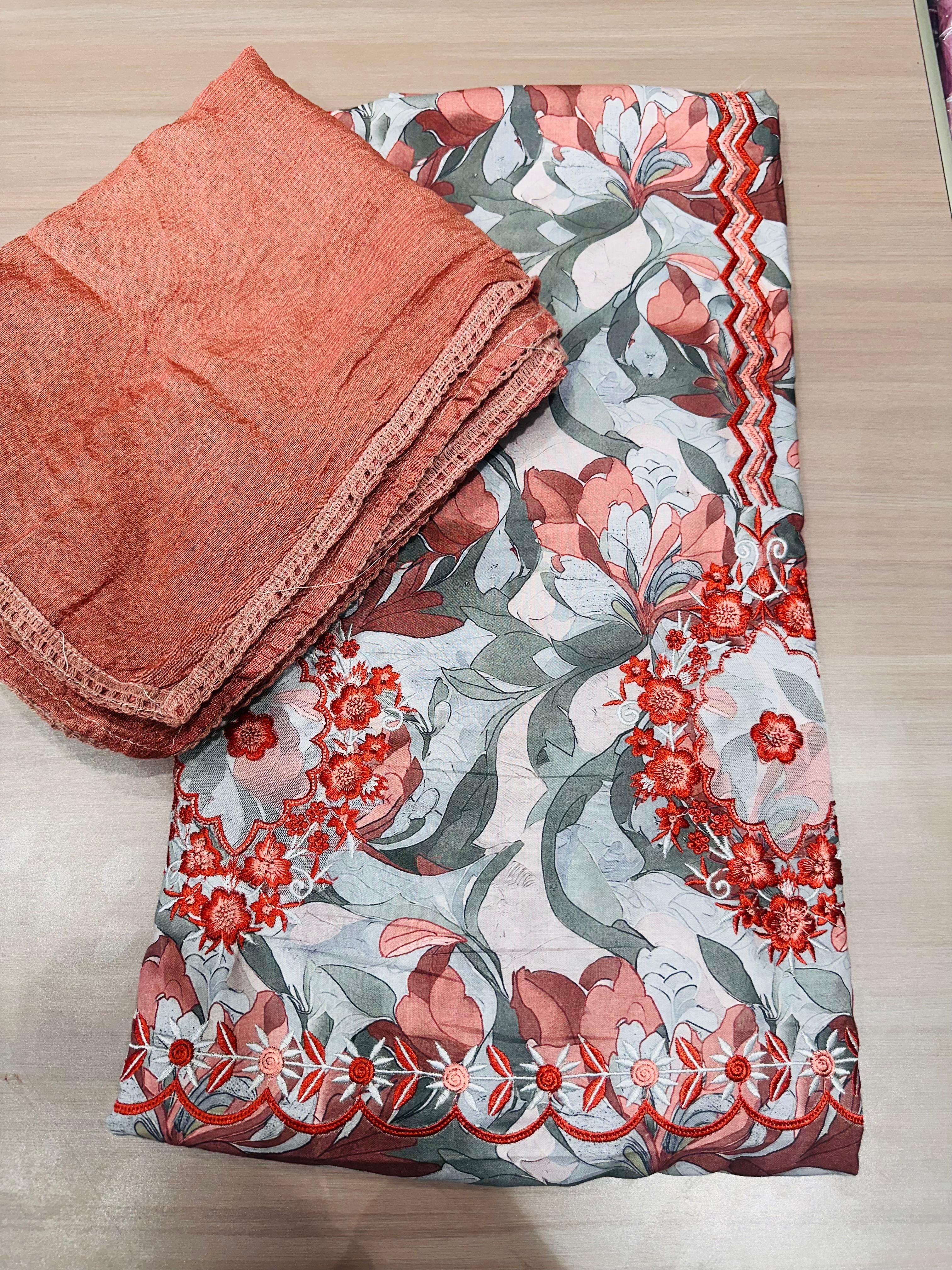 EMBROIDERY ON PRINT SUITS