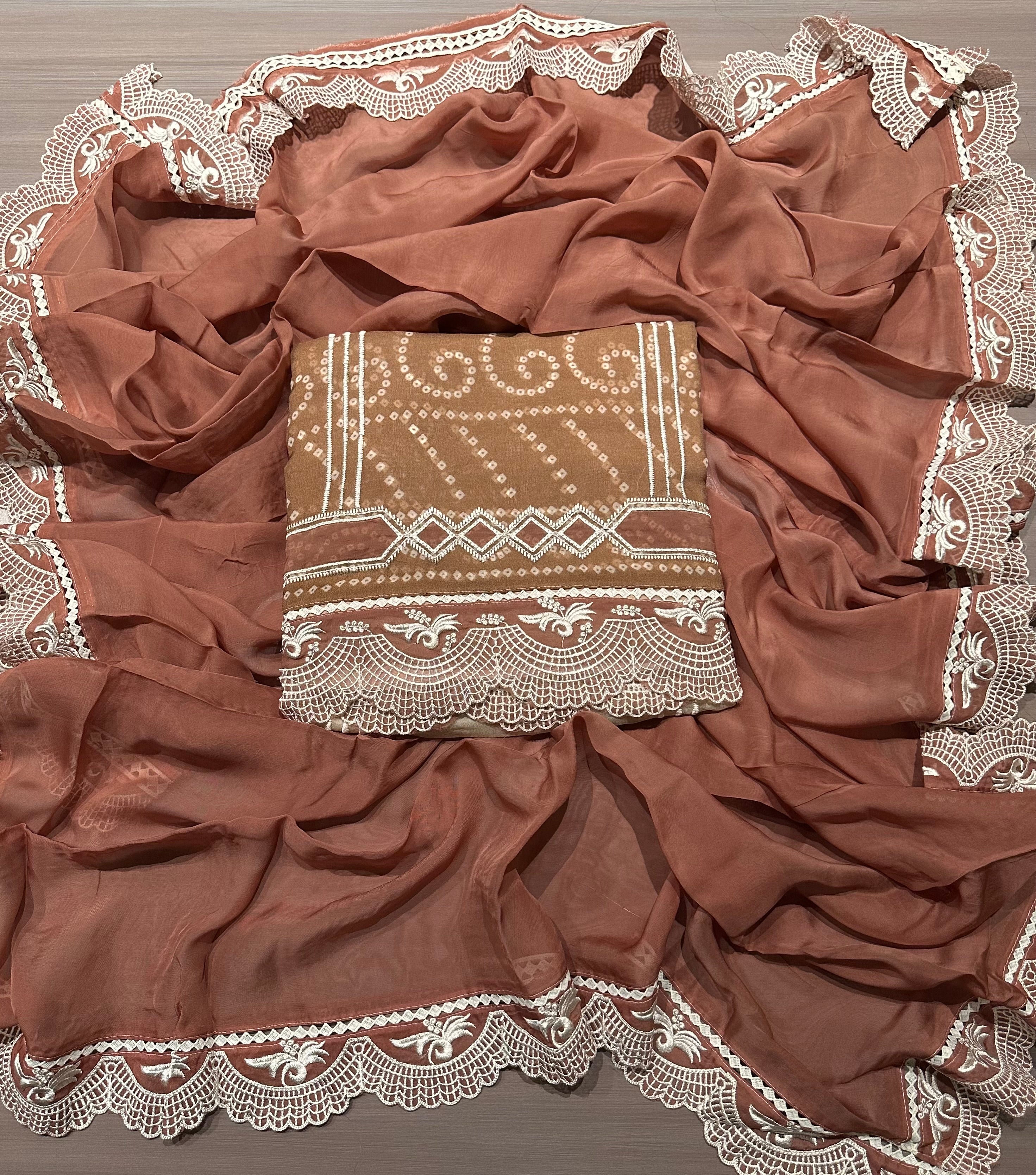 Brown lace suit