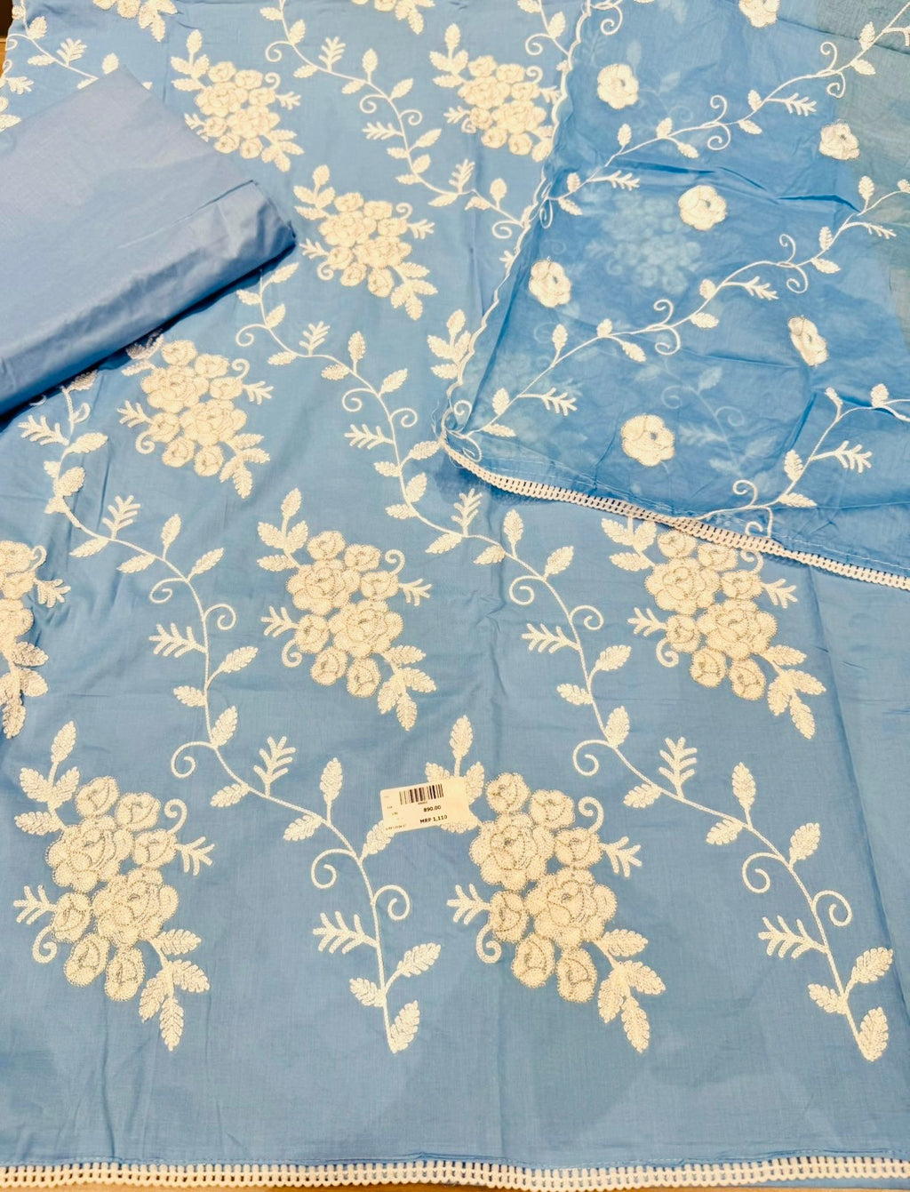 SKY WITH WHITE EMBROIDERY