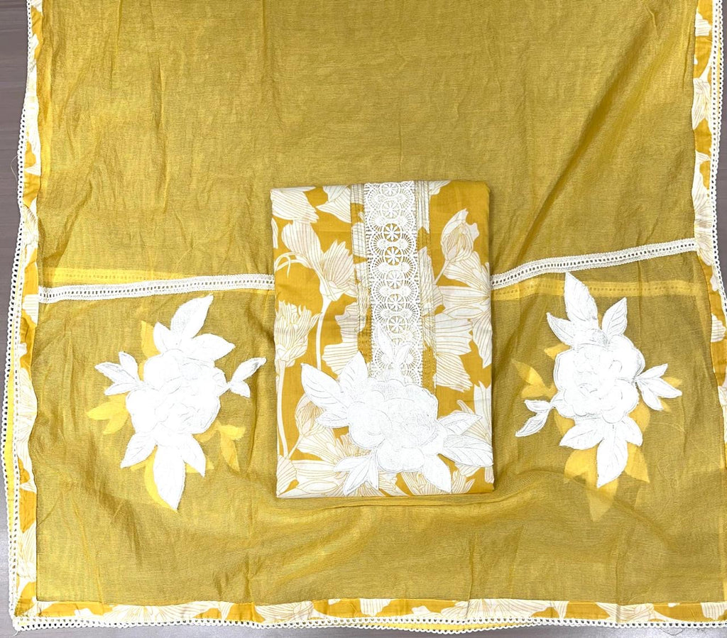 cotton suits with patch work