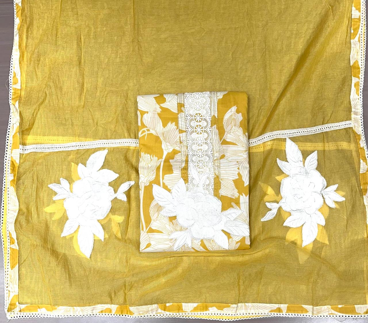 cotton suits with patch work