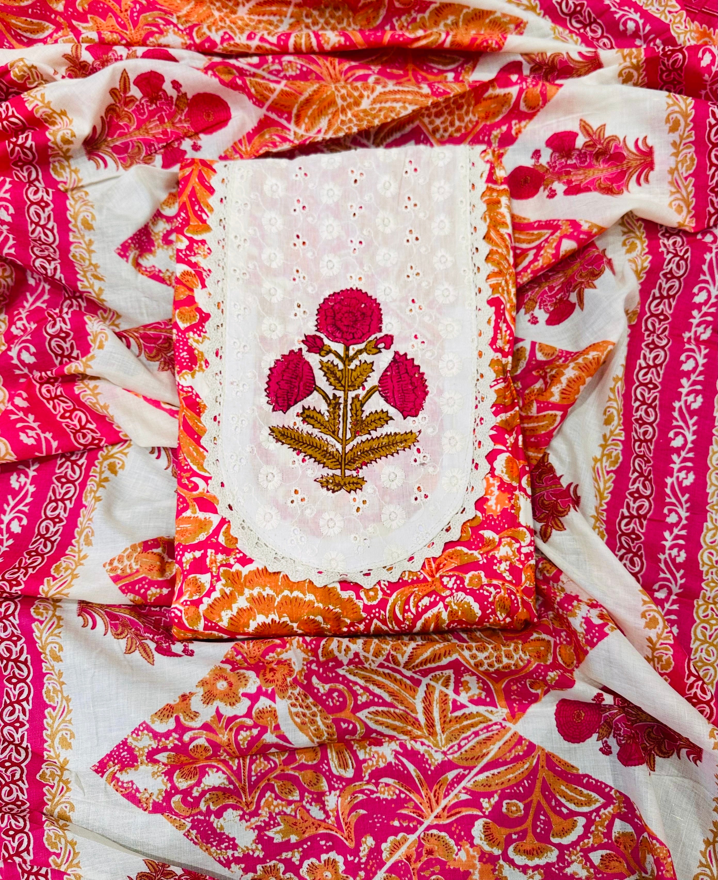 COTTON CHIKNKARI WORK