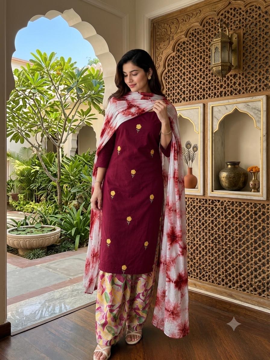 Flower booti Farshi salwar suit