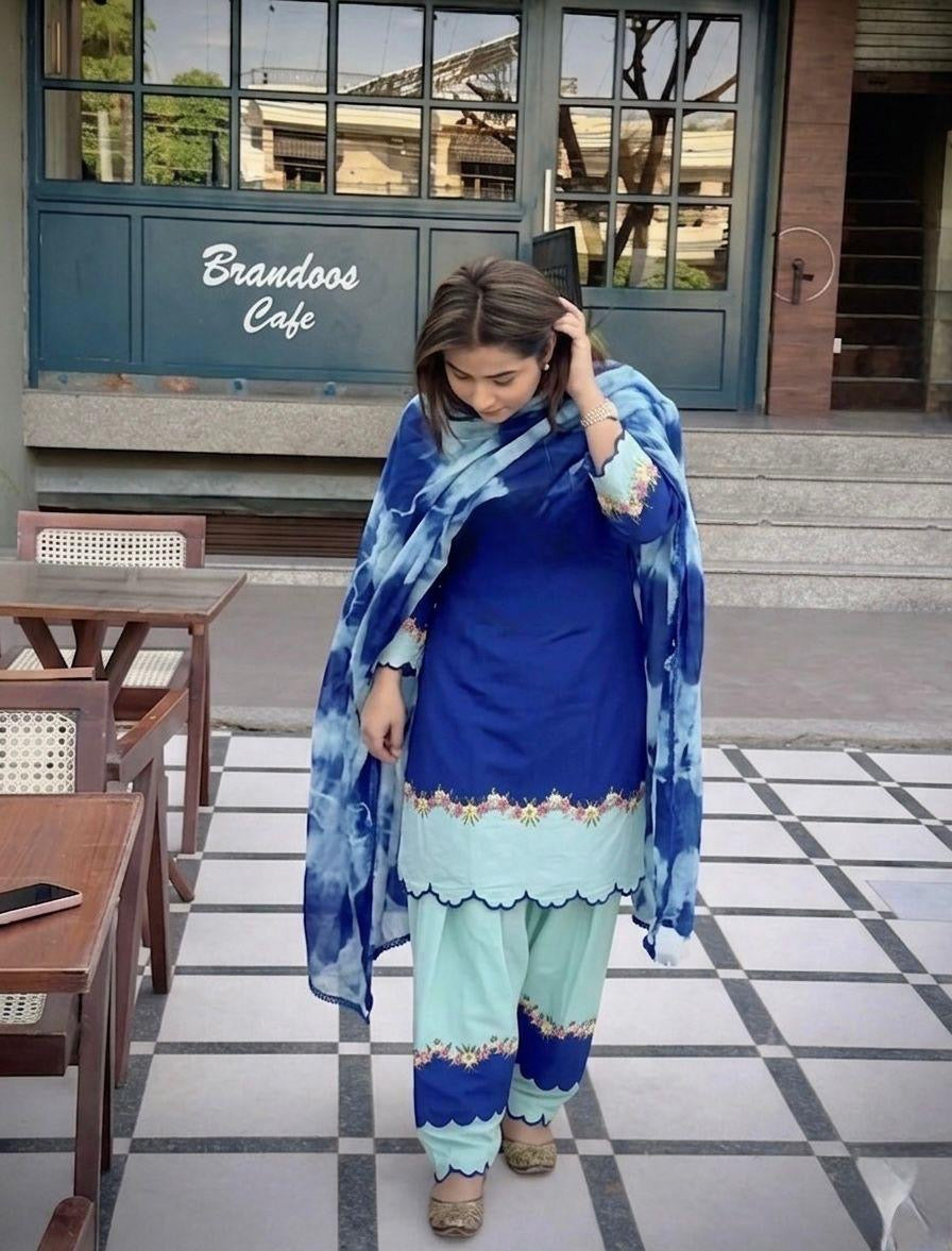 ROYAL BLUE EMBROIDERED