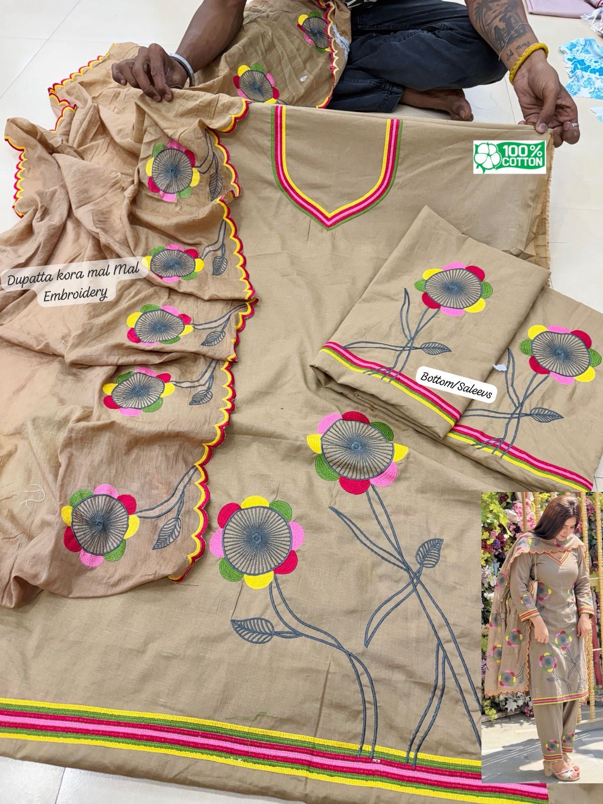 Skin embroidery suits