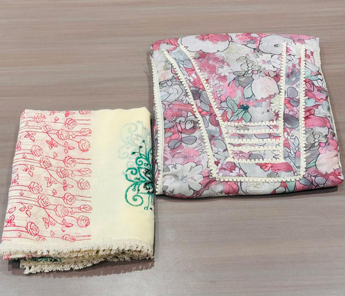 COTTON LACE WORK WITH DUPPATA