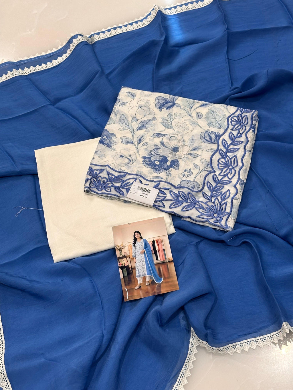 DESIGNER BLUE EMBROIDERED SUIT