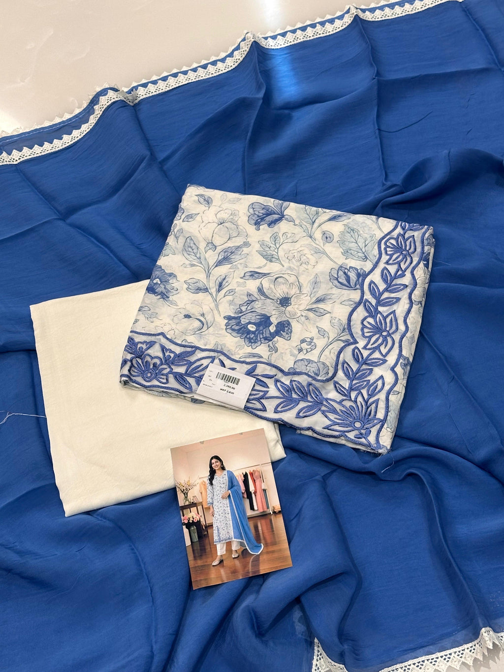 DESIGNER BLUE EMBROIDERED SUIT