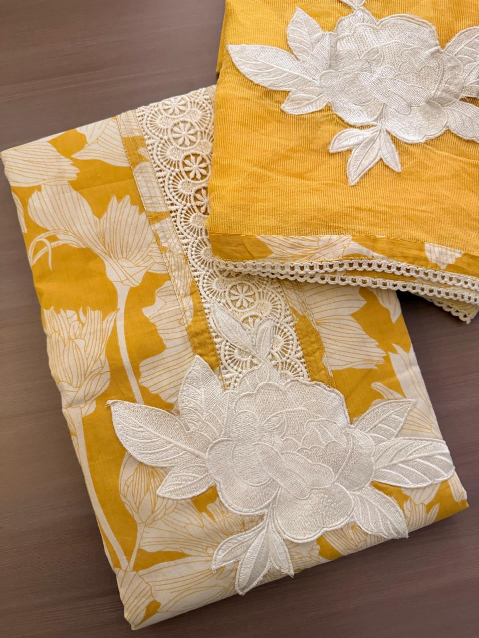 cotton suits with patch work