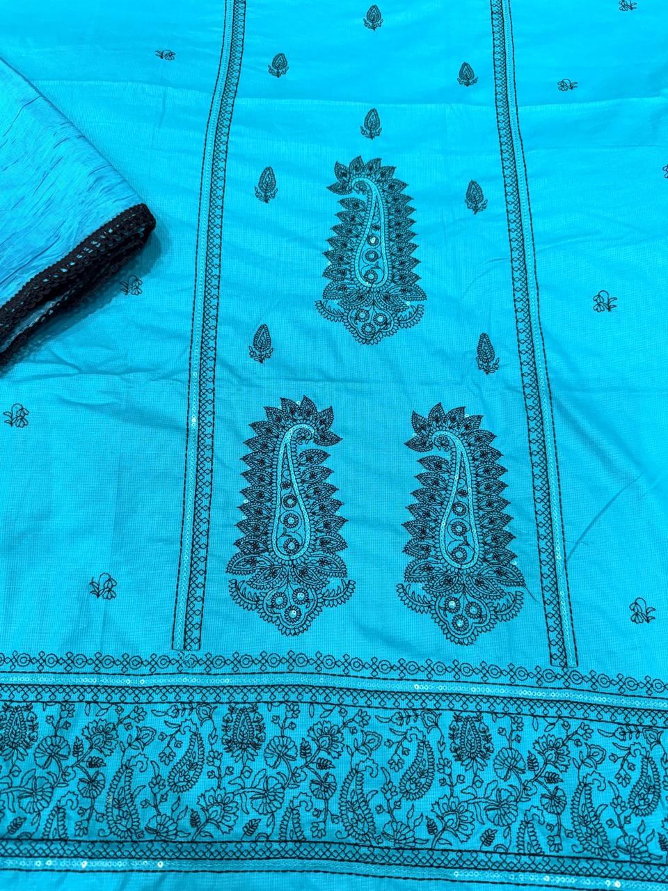 Thread embroidery suits