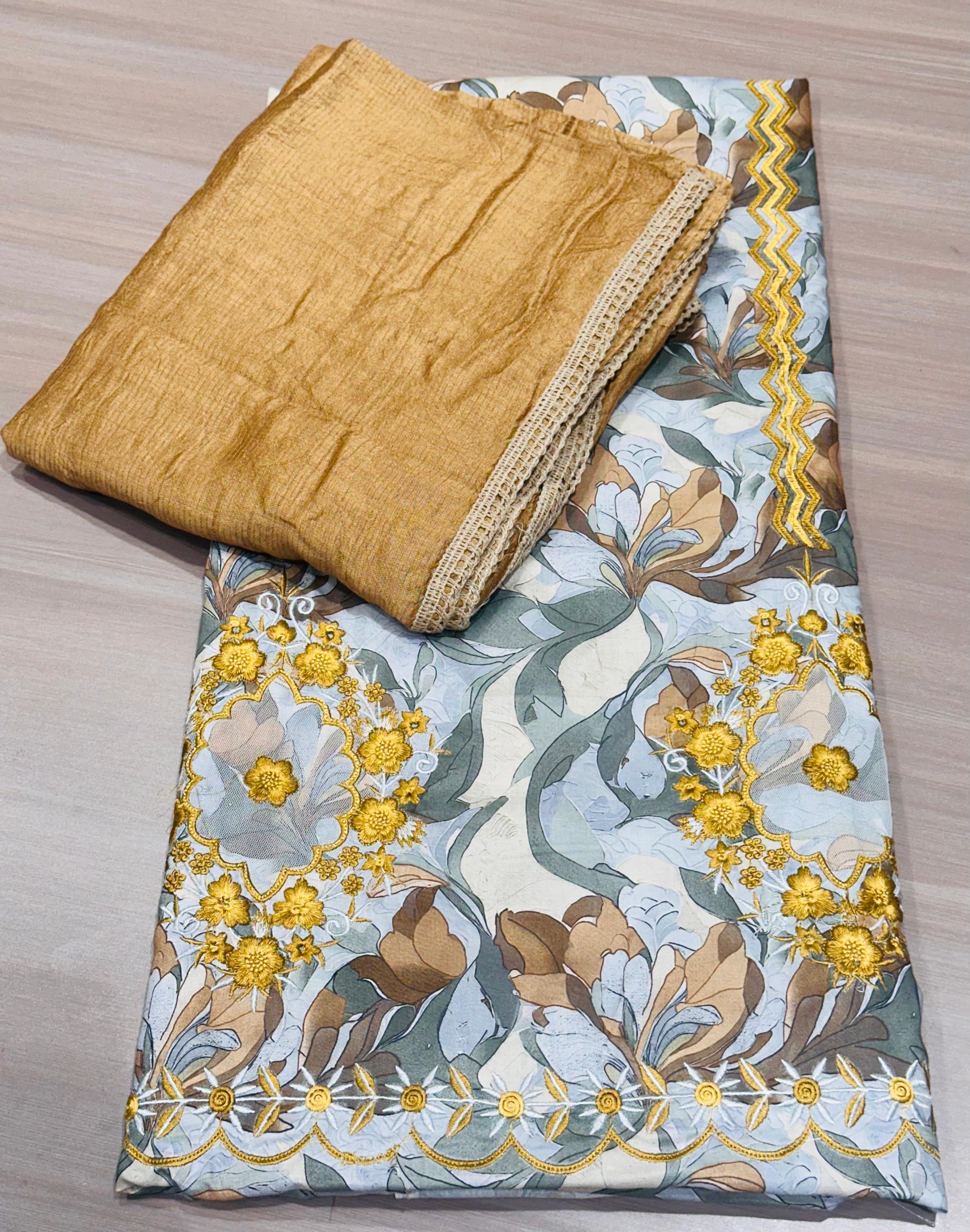 EMBROIDERY ON PRINT SUITS