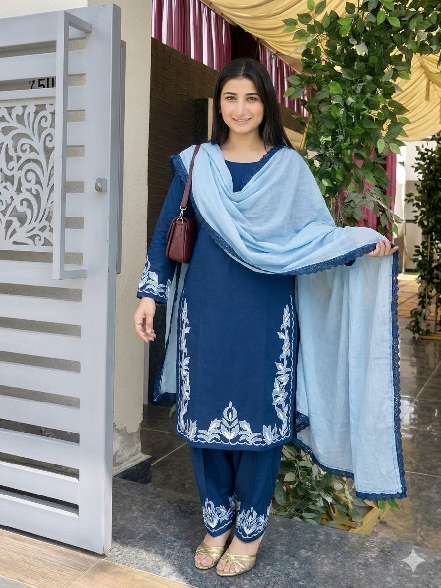 Deep blue cotton suits