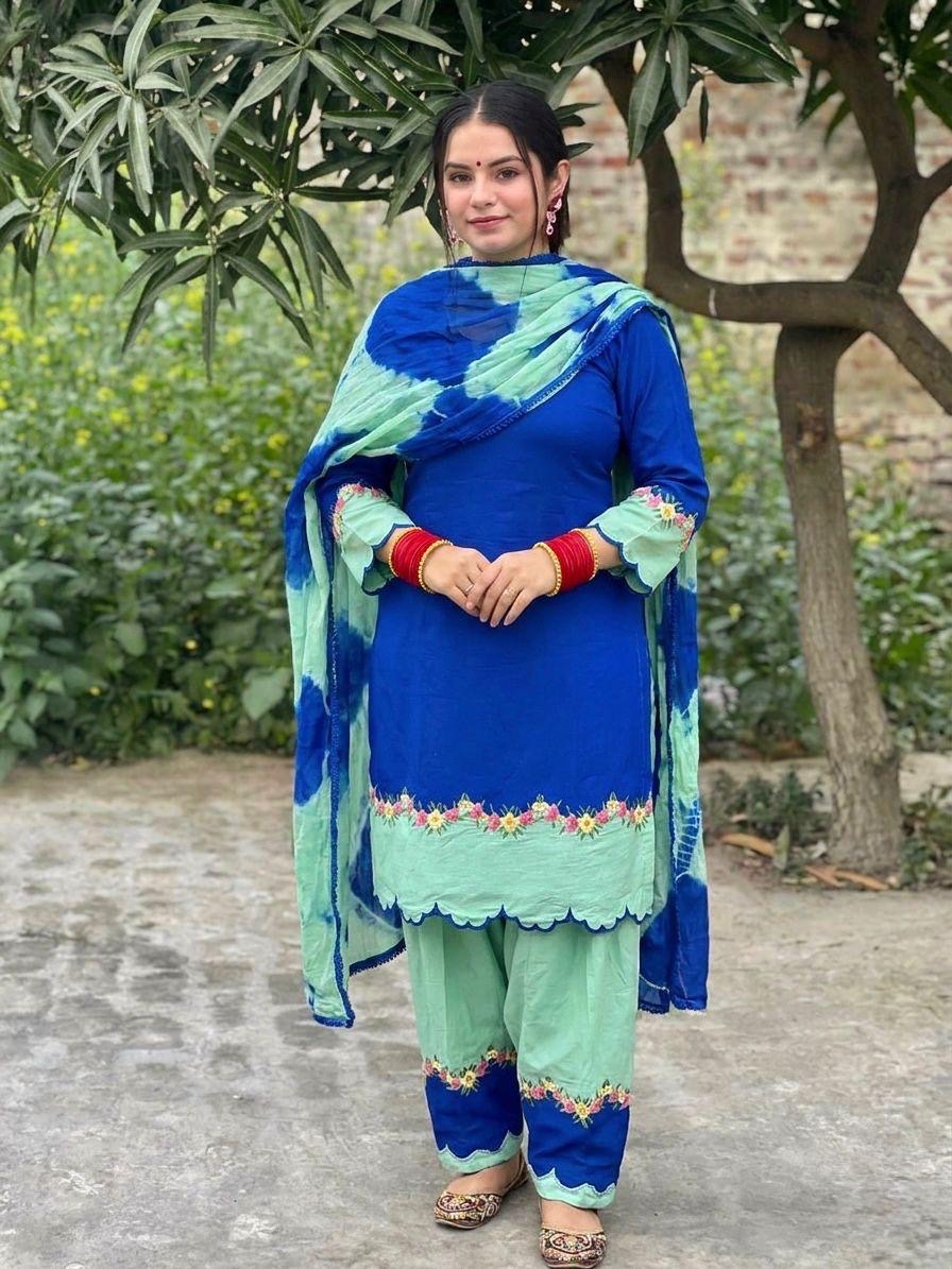 ROYAL BLUE EMBROIDERED