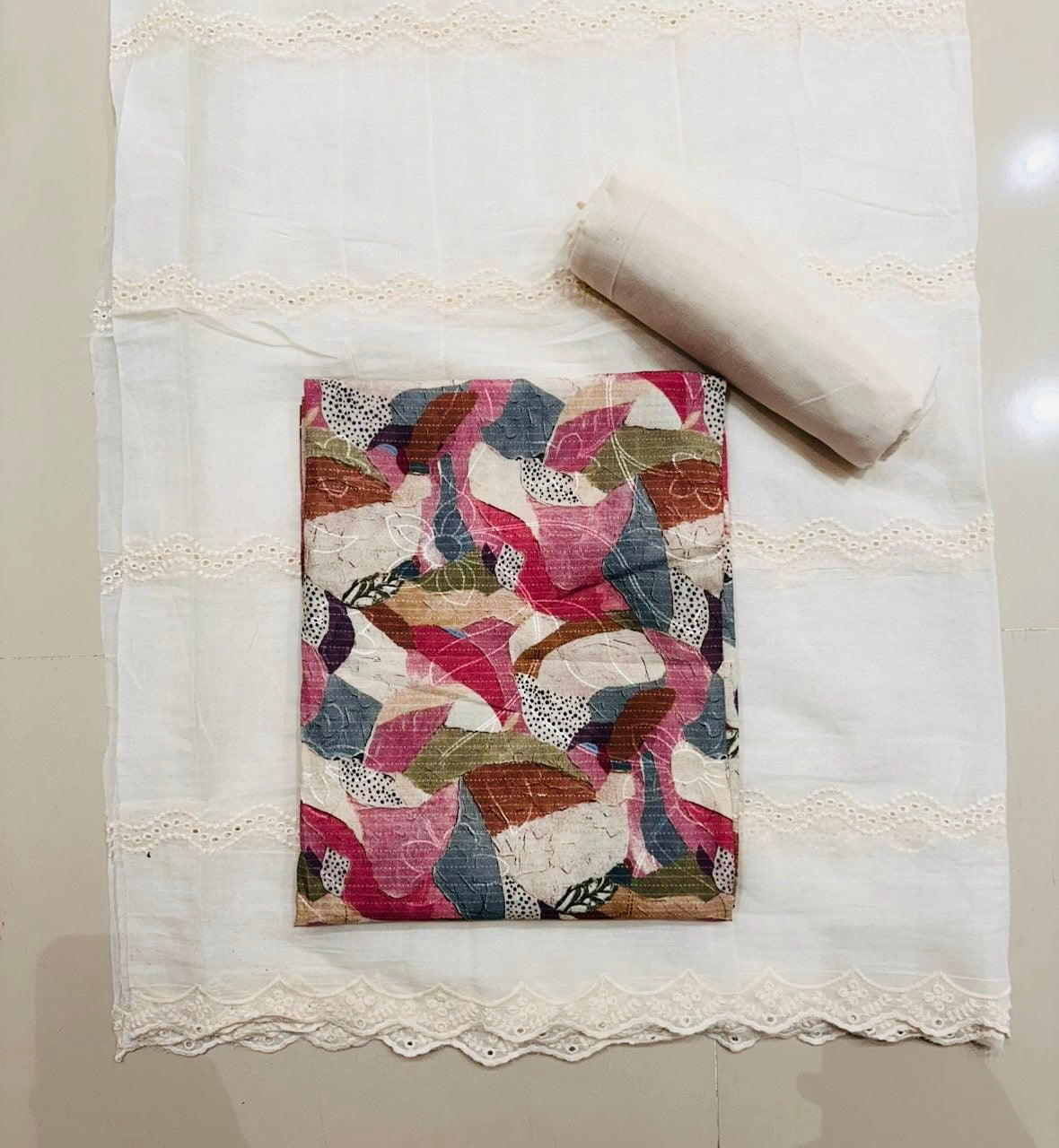 COTTON PRINT WITH CHICKANKARI