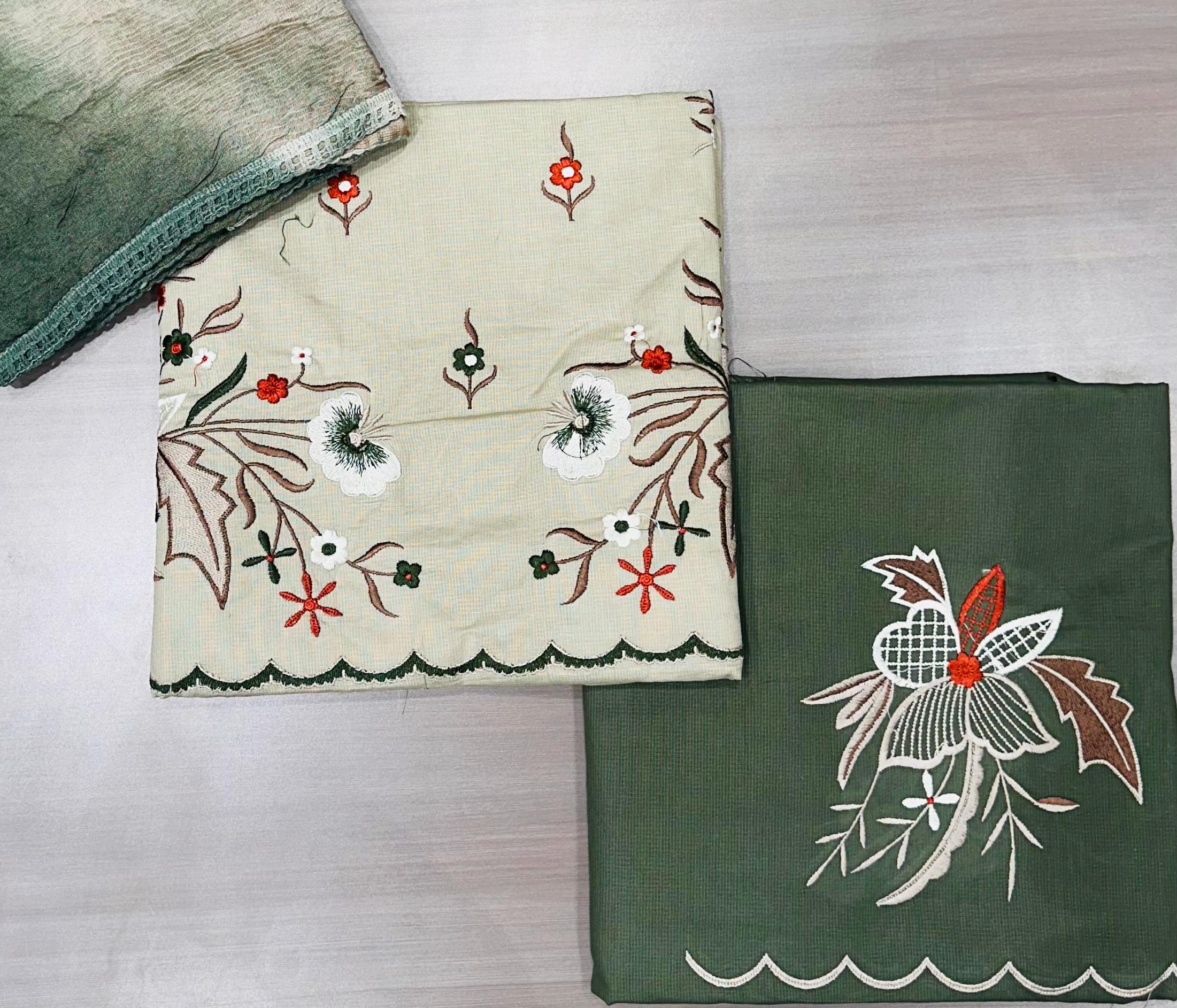 COTTON EMBROIDERED WITH BOTTOM WORK