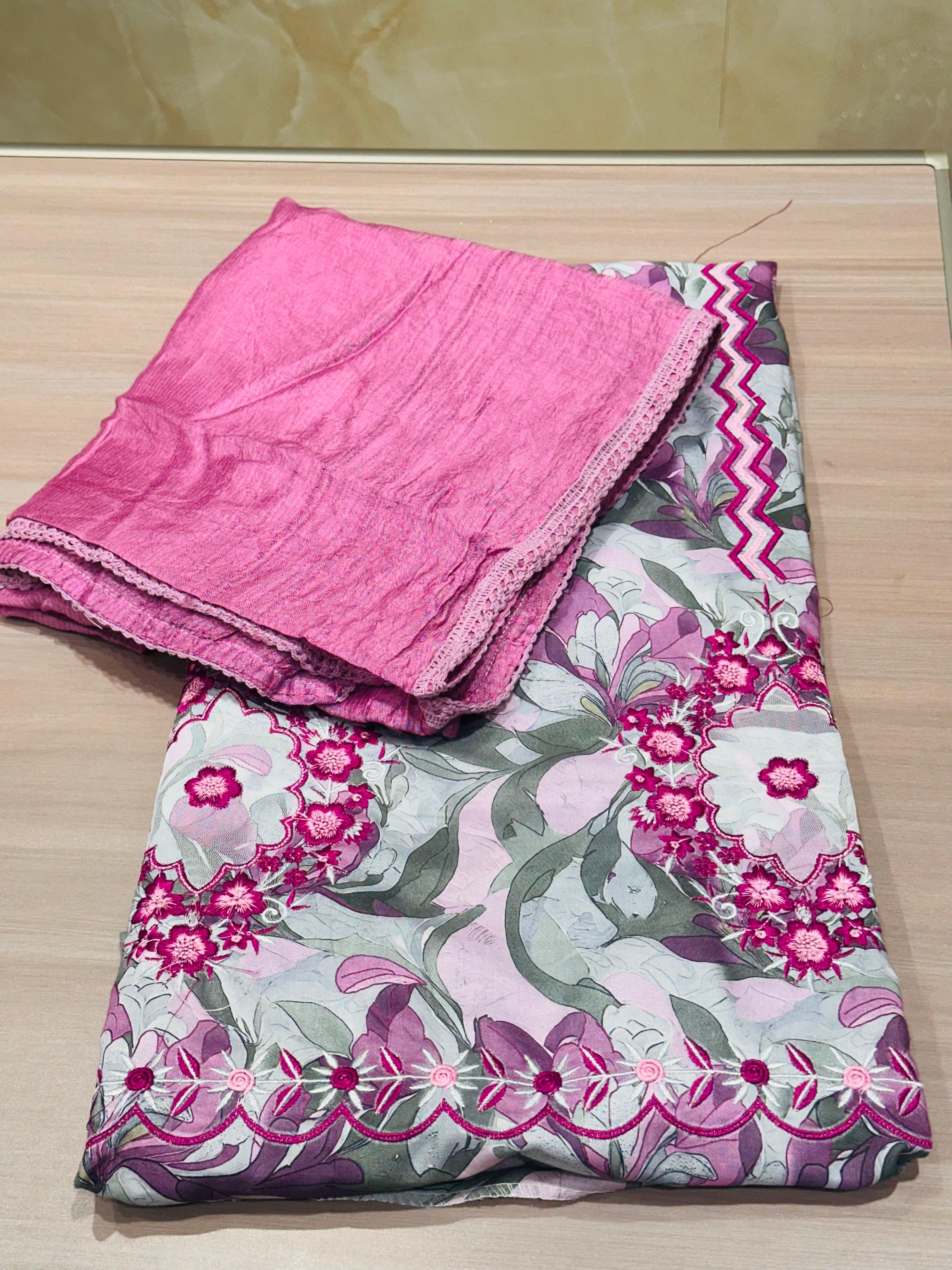 EMBROIDERY ON PRINT SUITS