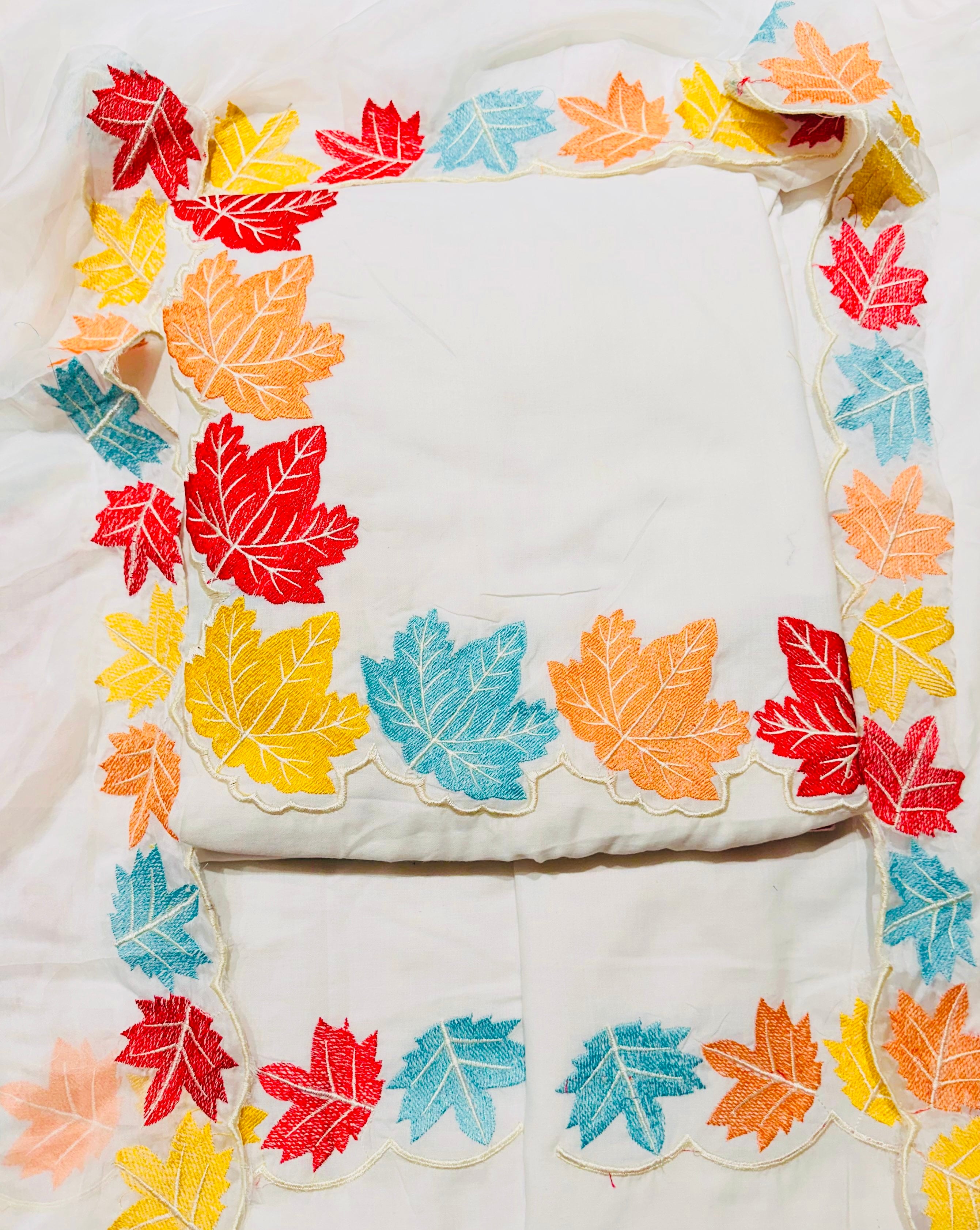 WHITE MULTI EMBROIDERED