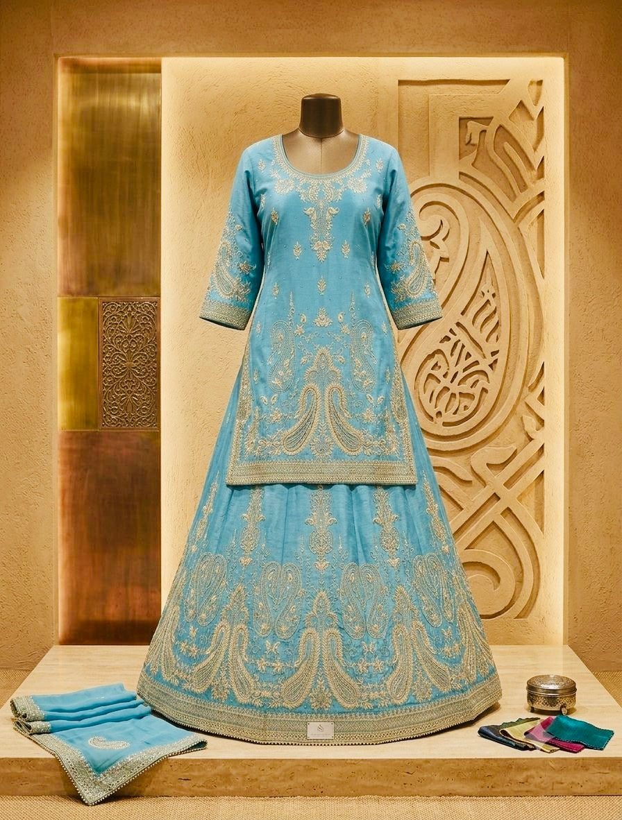 HEAVY SHIMMER LEHNGA SUIT
