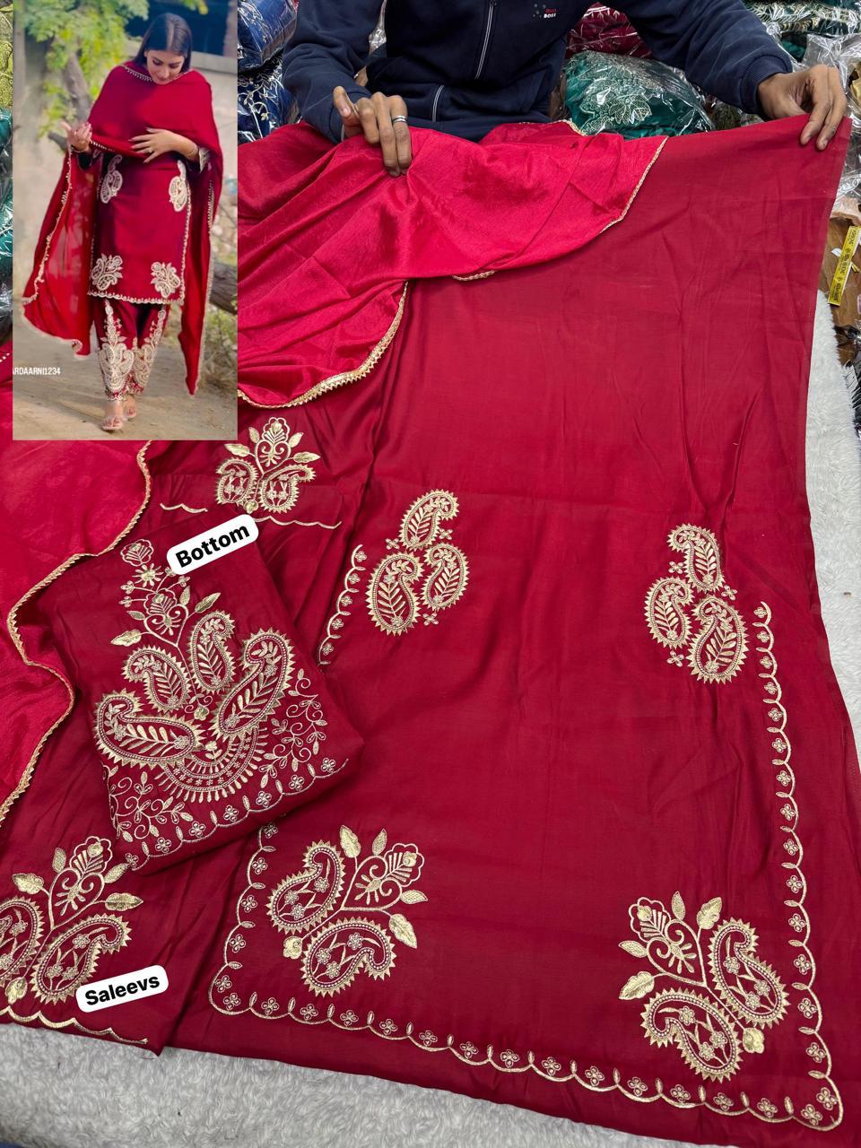 MAROON N GOLDEN SUIT