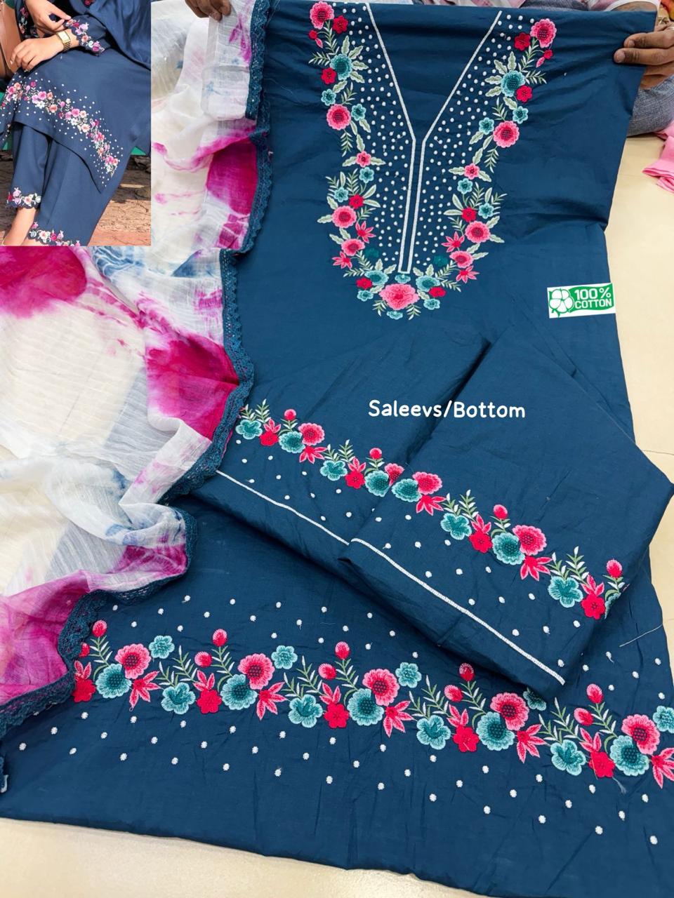 PEACOCK EMBROIDERY SUIT
