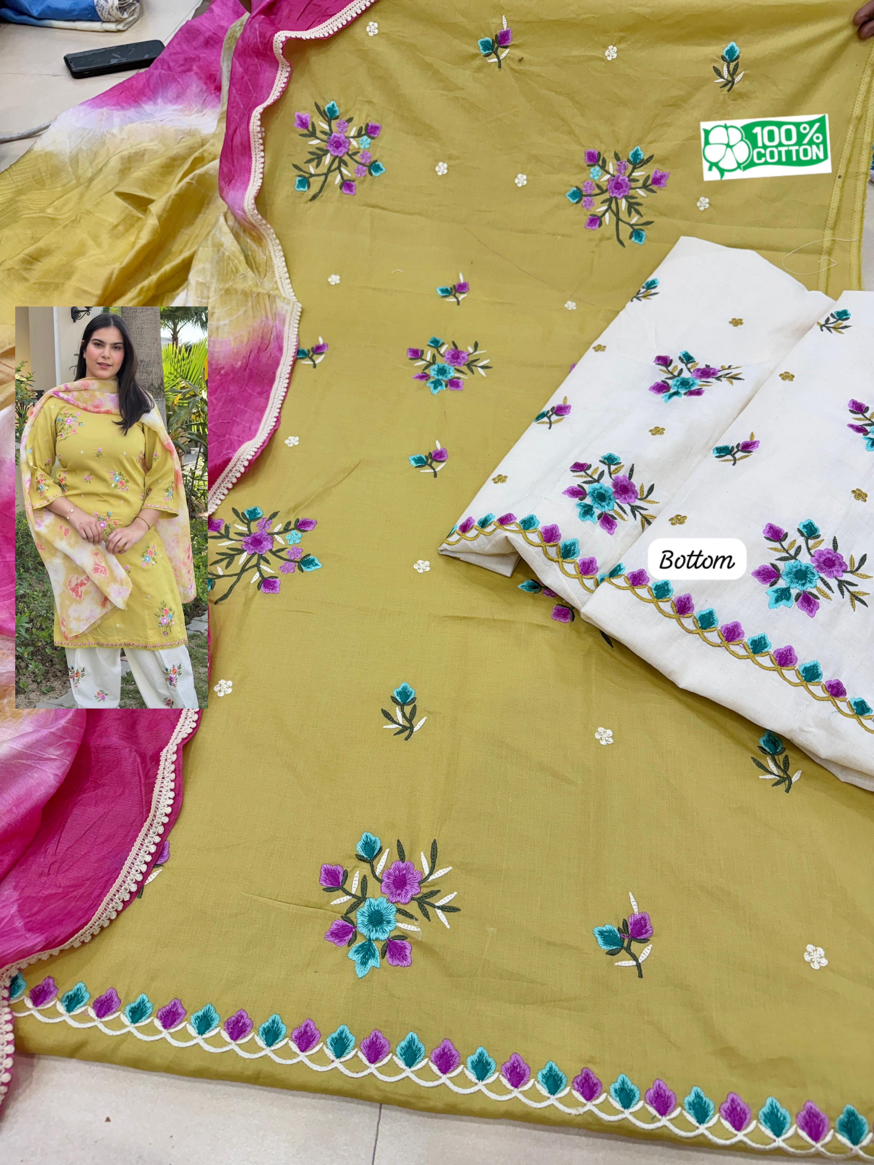 COTTON EMBROIDERY LEMON